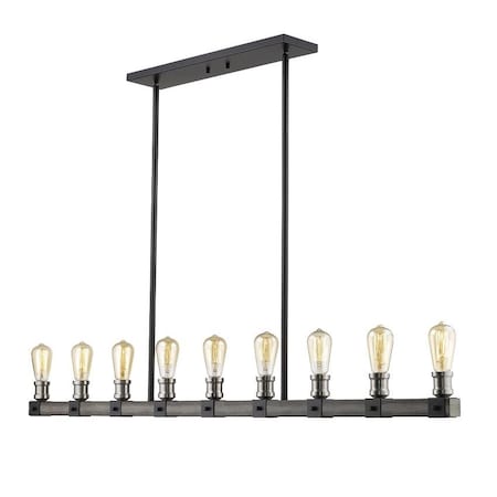 Z-Lite Kirkland 9 Light Island/Billiard, Ashen Barnboard 472-9L-ABB